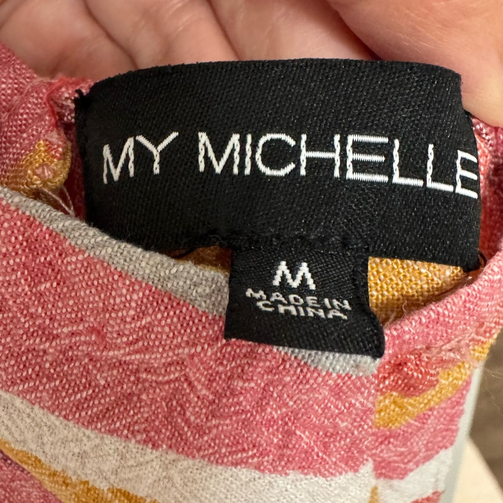 My Michelle Pink and Yellow Dress - Picture 2 of 8